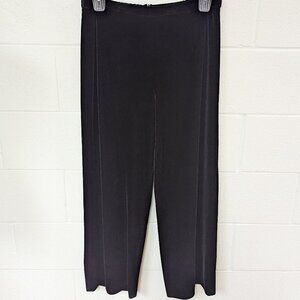 R&K Evenings Black Velvet Wide Leg Trousers, Medium